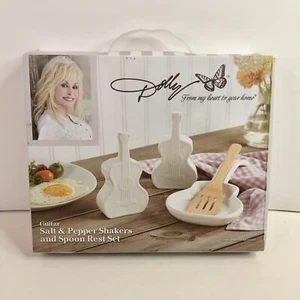 Dolly Parton From My Heart To Your Home Guitar Salt & Pepper, Spoon Rest Set NEW - Picture 1 of 6