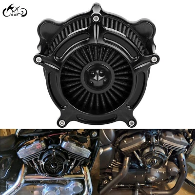 Filtro de admisión de filtro de filtro de aire negro turbina para Harley CVO Road Glide Ultra Limited Foto 1 de 4