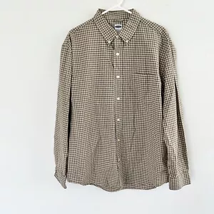 Vecchia Camicia Marina Militare Uomo Taglia L Marrone Tan Plaid Manica Lunga Cotone Bottoni - Foto 1 di 11
