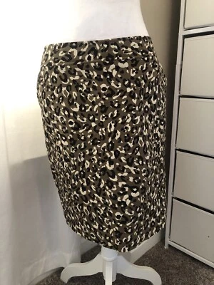 Falda Mujer Merona Marrón Negro Estampado Animal Talla 4 Foto 1 de 4