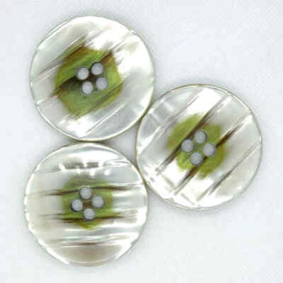 SILVER PEARLESCENT LARGE 4 HOLE COAT BUTTONS Size (Diameter) 51mm - Image 1 of 2
