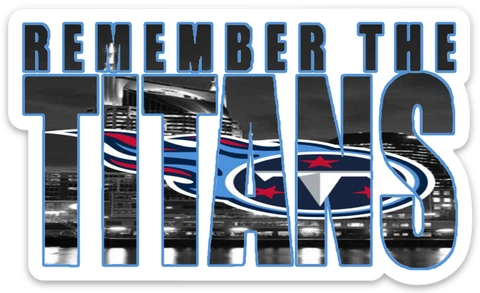 Tennessee Titans REMEMBER THE TITANS City Background Logo Type Die-cut MAGNET Cover