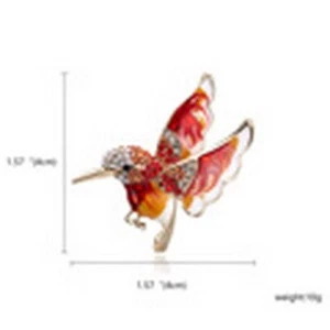 Women Hummingbird Brooches Colorful Rhinestone Pins Animal Scarf Dress Badge 1Pc - Picture 1 of 15