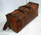 weekend overnight duffle bag  genuine Leather luggage large vintage 28"