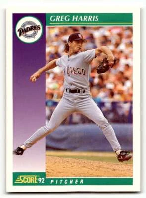 1992 Score #378 Greg Harris    San Diego Padres Baseball Cards EX/NM ID:55119 - Image 1 of 2
