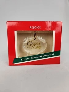 Vintage Hallmark "Rejoice" Miniature Acrylic Ornament 1989 NIB - Picture 1 of 4