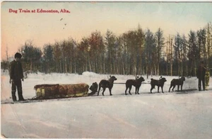 1912 EDMONTON, ALBERTA POSTKARTE Hundezug - Bild 1 von 2