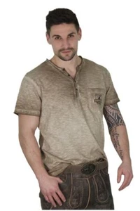 trendiges T-Shirt von Fuchs-Trachten im coolen Used-Look uni - Bild 1 von 2