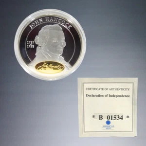 2009 AMERICAN MINT JOHN HANCOCK DECLARATION OF INDEPENDENCE SIGNATURE COIN - Picture 1 of 4