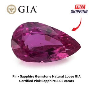 Rosa Saphir Edelstein natürlich lose GIA zertifiziert rosa Saphir 3,02 Karat - Bild 1 von 5