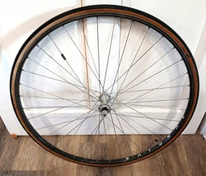 Vintage Alloy Front Wheel 27 x 1 1/4, Dura Ace Hub, Saturae Rim, DT Spokes - Picture 1 of 6