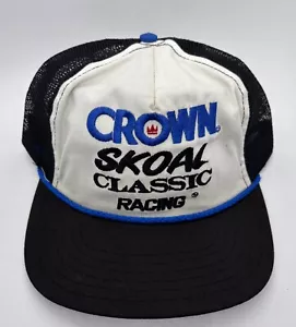 Vintage CROWN SKOAL Classic Racing Trucker Hat Blue Rope USA Dirt Modified - Picture 1 of 6