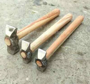 3er Set Schwarz Eisen Hammer Schmied Holzgriff Schwerlast - Bild 1 von 6