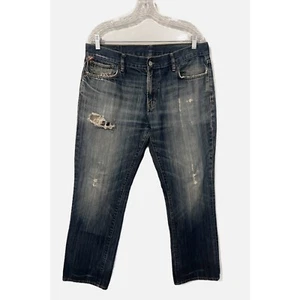 Ralph Lauren Denim & Supply Jeans Men’s 34x29.5 Blue Slouch Straight Distressed - Picture 1 of 14