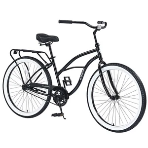 26" Single Speed Bicycle, Men's Beach Cruiser Bike with Wide Wheels, Black - Picture 1 of 6