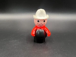 Fisher Price Little People Bombero Vintage Cuerpo Negro Manos Rojas - Imagen 1 de 3