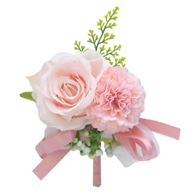 Wedding Flower Men's Suit Decor Artificial Rose Flower Groom Boutonniere Corsage - Image 1 of 4