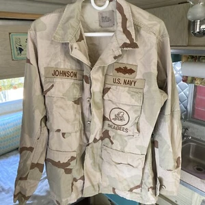 US Navy Seabees Desert Combat DCU Long Sleeve Shirt Sz Medium Short Never Used - Picture 1 of 8