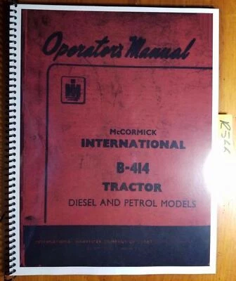 Manual de operador de tractor IH International McCormick B-414 B414 diésel y gasolina 63 Foto 1 de 4