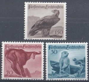 F-EX47343 LIECHTENSTEIN MNH 1947 HUNTING FAUNA DEER EAGE BIRD SKIRREL. - Picture 1 of 1