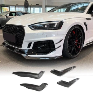 Parachoques delantero de carbono real para Audi A5 RS5 B9 2017UP divisor canards aletas BDOYKIT - Imagen 1 de 18