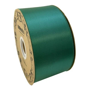 Hunter Green Satin Fabric Ribbon - 2" x 50 Yards, Fall, Wreath, Christmas - Picture 1 of 1
