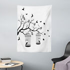 Romantic Microfiber Tapestry Birds Flying to Cages