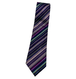 PAUL SMITH Silk Tie ITALY Purple Striped W:3.4" EUC - Picture 1 of 4