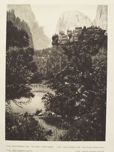 Zion National Park The Great White Throne Utah Photogravure 1927 By E. O. Hoppe - Picture 1 of 2
