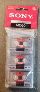 NEU Sony Microcassette MC-60 60 Minuten 3er Pack versiegelt (DS2D3).................... - Bild 1 von 4