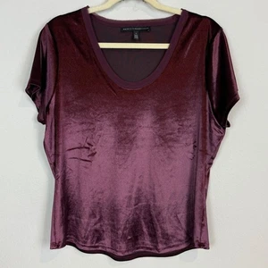 White House Black Market Merlot Velour U-Ausschnitt Top L - Bild 1 von 8