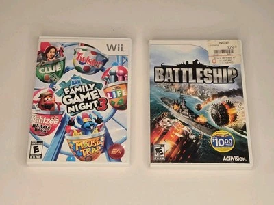 Hasbro Family Game Night 3 & Battleship (Nintendo Wii, 2010) Complete CIB - Image 1 of 4