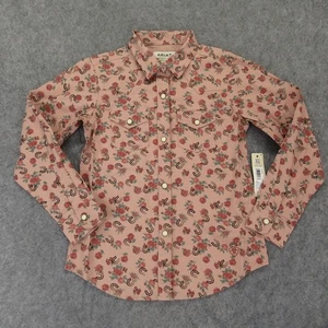 Ariat Girls Flowers N' Horseshoes Pearl Snap Long Sleeve Shirt Size Small - Picture 1 of 9