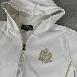 Felpa donna Ralph Lauren Active a costine full zip con cappuccio tasche taglia M - Foto 1 di 8