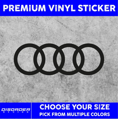 AUDI SYM [VINYL STICKER]-for Car/Truck WINDOW-LAPTOP-FOLDER-YOU PICK COLOR/SIZE - Изображение 1 из 4