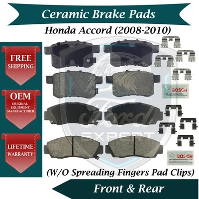 Kit de pastillas de freno delanteras y traseras de cerámica Bosch OEM para Honda Accord 2008-2010 Foto 1 de 4