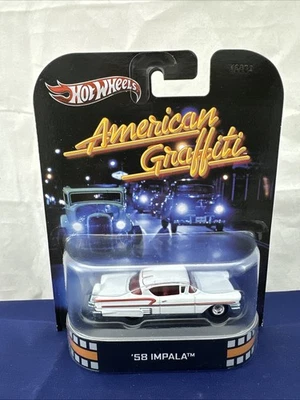 Hot Wheels American Graffiti 1958 Impala Blanco 1:64 Mattel GM Diecast Car 2013 Foto 1 de 4