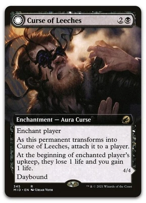 Curse of Leeches (Extended Art) #345 (LP) Midnight Hunt MID Magic MTG - Image 1 of 2