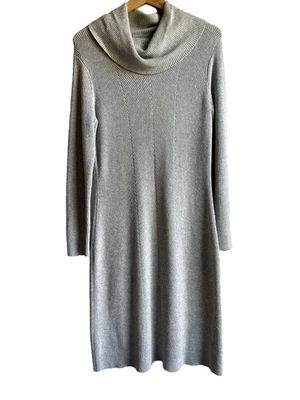 Vestido Suéter Lauren Ralph Lauren Gris Acanalado Cuello Alto Talla XL Foto 1 de 4