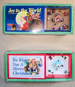 Two Mr Christmas Matchbox Music Boxes w/ Movement Holiday Snowman & Santa - Picture 1 of 18