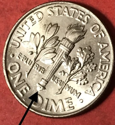 2018 P Roosevelt Dime Reverse Die Chip Error - Image 1 of 4
