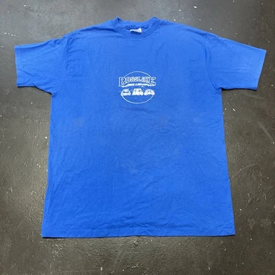 Vintage 80s Ross Lake Rods & Relics Beaverton MI Hot Rod Car Show Shirt Blue XL - Image 1 of 4