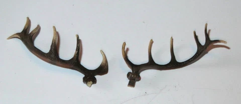 Lot of 2 Vintage Deer Small Antlers for Cuckoo Hunters Clock Parts AS IS #1a Cover