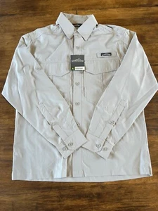 Eddie Bauer Performance Fishing Shirt Small Gray 100% Polyester Long Sleeve NWT - Picture 1 of 12
