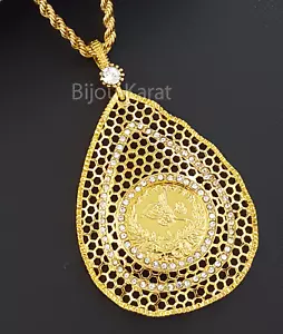 Osmanli Kolye Tugra Kette Goldkette 22 Ayar Altin Kaplama Türkisches Gold Türkei - Bild 1 von 1
