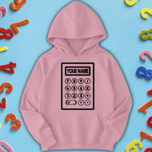 Personalised Boys Girls Calculator Bold Number Day Ideas Jumper Hoody #ND - Picture 1 of 31