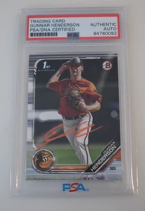 2019 Topps 1er Bowman Gunnar Henderson carte autographe PSA Auto 84760092 - Photo 1 sur 4