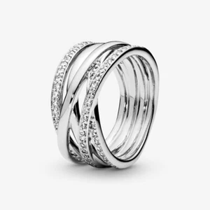 *NEU* Pandora Ring Timeless Clear CZ Funkelnde & Polierte Linien 190919CZ - Bild 1 von 6