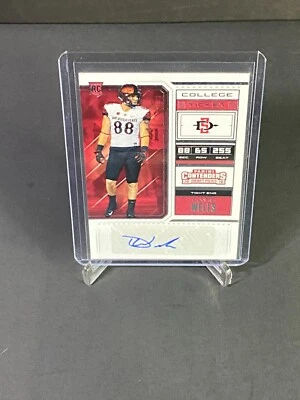 David Wells 2018 Panini Contenders Draft Picks College Ticket Autograph - Image 1 of 4