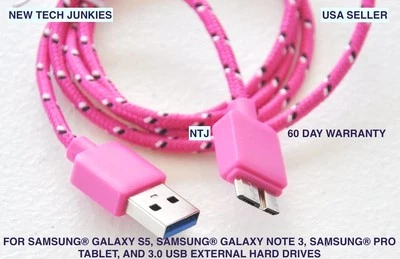 NTJ 6 футов 2 м плетеный 3.0 USB данных синхронизации зарядного устройства кабель для Samsung Galaxy S5 Note 3  - Изображение 1 из 4